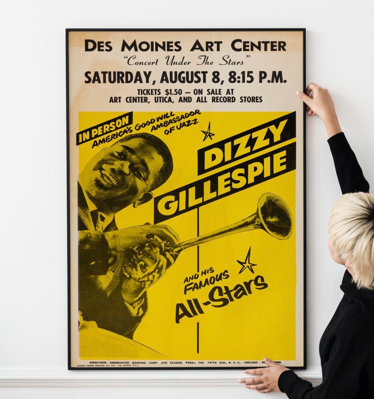 Dizzy Gillespie 1960s Jazz Poster – “Concert Under the Stars” Des