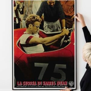 James Dean in The James Dean Story, "East of Eden" Warner Brothers, 1957 Italian Movie Release Poster