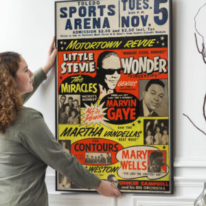 Stevie Wonder Marvin Gaye Sports Arena 1963 Concert Poster Print