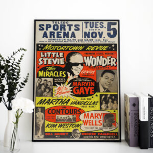 Stevie Wonder Marvin Gaye Sports Arena 1963 Concert Poster Print