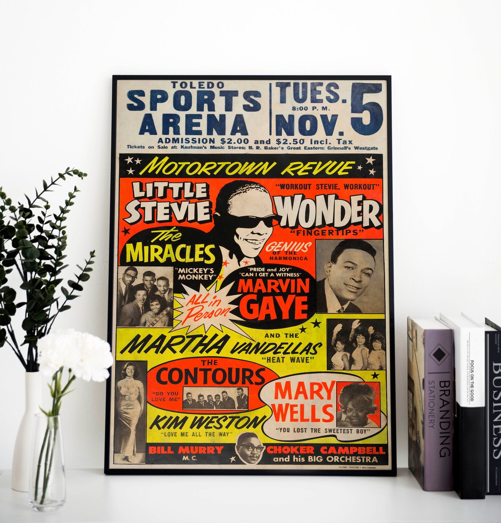 Stevie Wonder Marvin Gaye Sports Arena 1963 Concert Poster Print Stevie Wonder Marvin Gaye Sports Arena 1963 Concert Poster Print