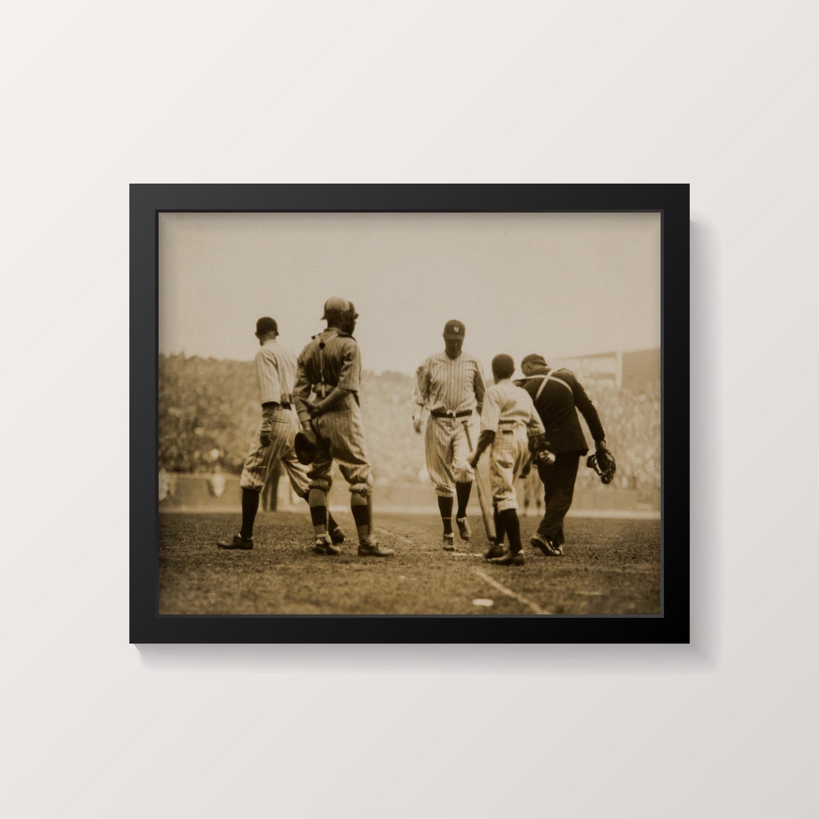 1923 Babe Ruth Hits First Home Run at Yankee Stadium Print 1923 Babe Ruth Hits First Home Run at Yankee Stadium Print