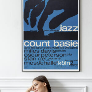 Count Basie, Miles Davis, Oscar Peterson, Stan Getz, and More 1960 Köln Concert Poster.