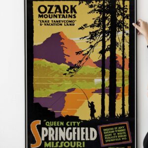 Missouri Ozark Mountains Publicity Travel Poster 1916