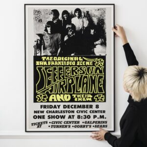 Jefferson Airplane 1967 Charleston, WV Day-Glo Concert Poster