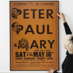 Peter, Paul & Mary 1970 Santa Barbara, Concert Poster