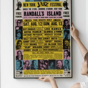 Ray Charles /Aretha Franklin New York Jazz Festival Concert Poster (T/P Productions, 1967