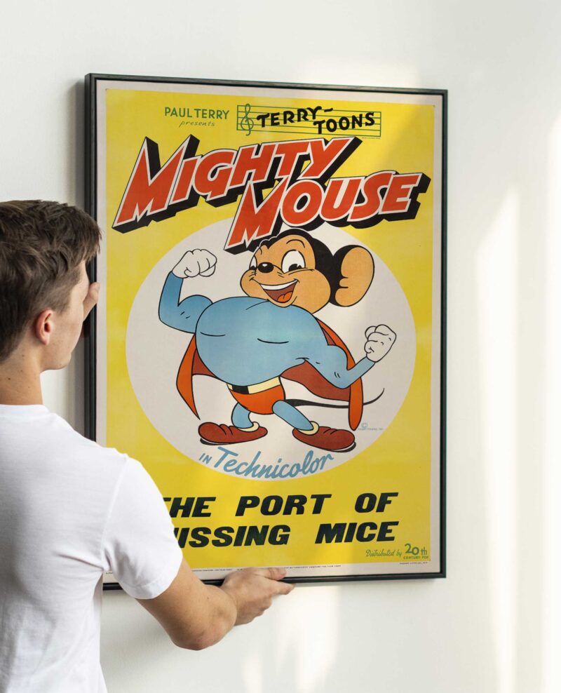 Vintage Mighty Mouse Cartoon, The Port of Missing Mice Movie Poster Print, 1945