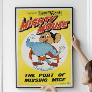 Vintage Mighty Mouse Cartoon, The Port of Missing Mice Movie Poster Print, 1945