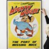 Vintage Mighty Mouse Cartoon, The Port of Missing Mice Movie Poster Print, 1945