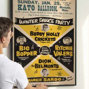 Buddy Holly & The Crickets Stunningly Rare 1959 Winter Dance Party Concert Poster