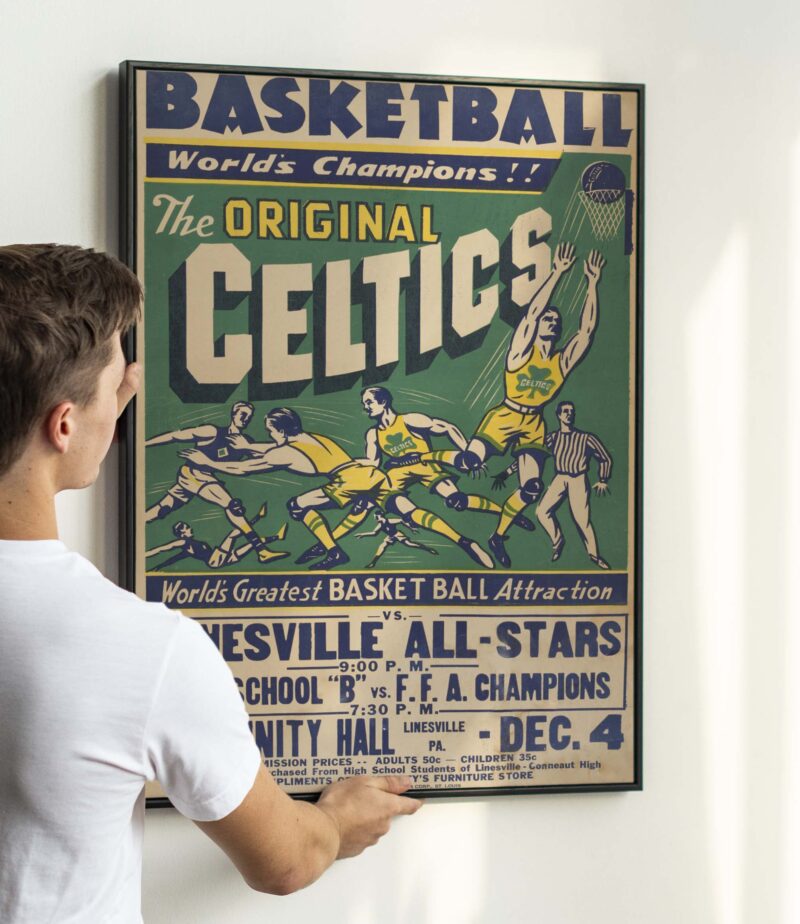 Celtics Basketball Poster 1936-38 "Original Celtics"