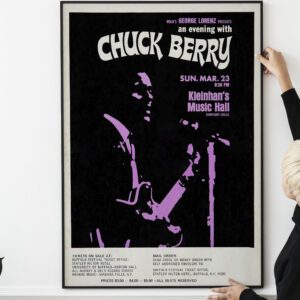 Chuck Berry 1969 Buffalo, New York Concert Poster.