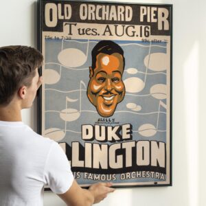 Duke Ellington 1932 Old Orchard Beach, Maine Art-Deco Concert Poster