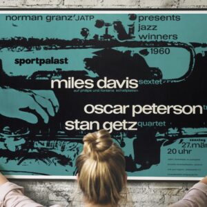 Miles Davis, Oscar Peterson 1960 Berlin, Germany Concert Poster Designed by Gunther Kieser.