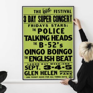 The Police, Talking Heads, Oingo Boingo and More 1982 US Festival Concert Poster.