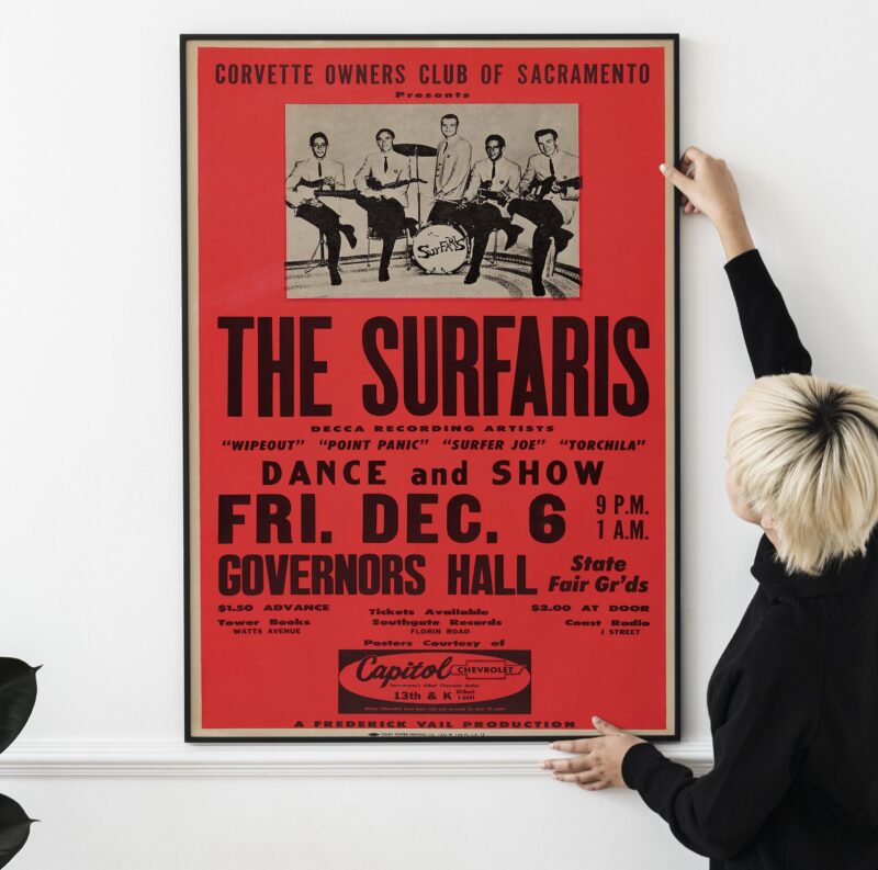 Surfaris Governors Hall Concert Poster (A Frederick Vail Production, 1963