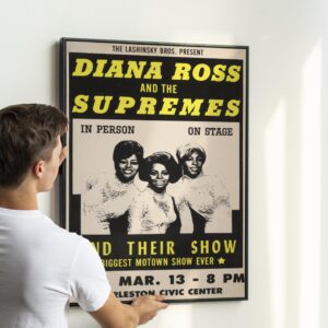 Diana Ross & The Supremes 1969 Charleston, WV Concert Poster