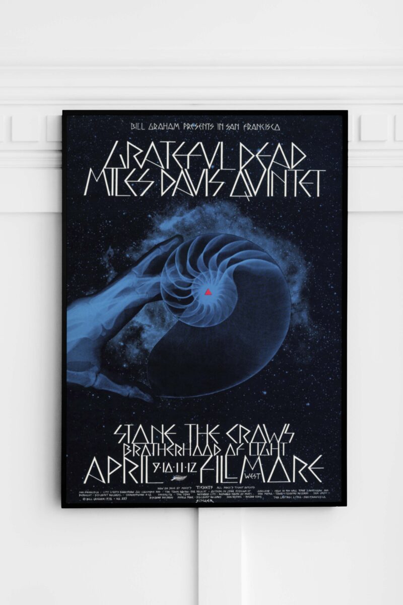 Grateful Dead, Miles Davis 1970 Fillmore West Concert Poster