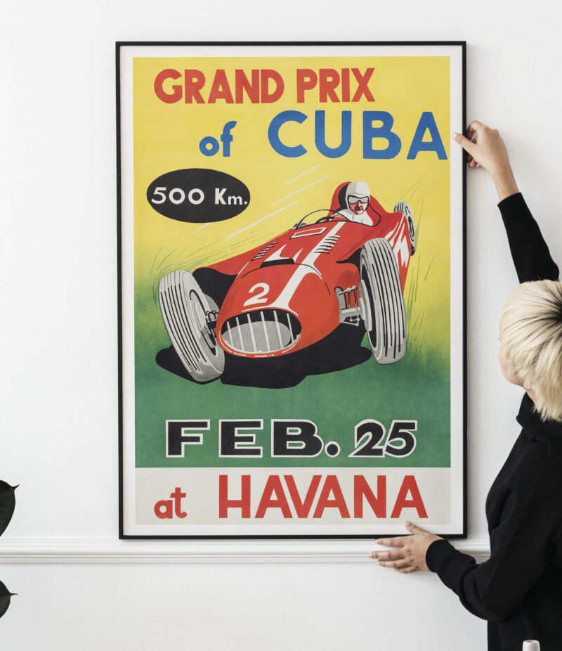 1958 Grand Prix Of Cuba Poster Featuring Juan Manuel Fangio