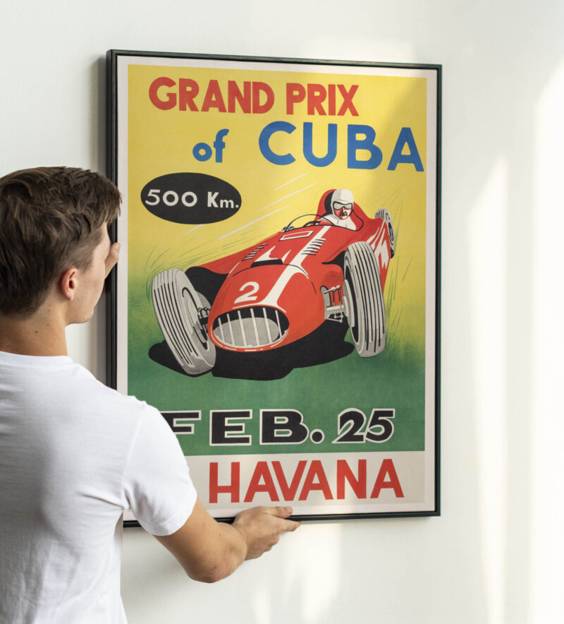 1958 Grand Prix Of Cuba Poster Featuring Juan Manuel Fangio