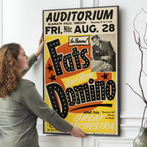 Fats Domino 1959 Medford, OR "Blueberry Hill" Domino-Style Concert Poster