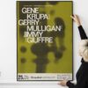 Gene Krupa, Gerry Mulligan 1959 German Concert Poster by Gunther Kieser