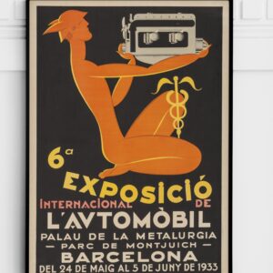 Sixth Annual International Automobile Exhibition Poster 1933 Spanish Exhibition Poster