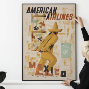 Mexico American Airlines, 1953 Travel Poster