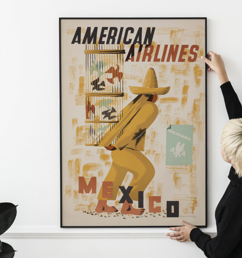 Mexico American Airlines, 1953 Travel Poster