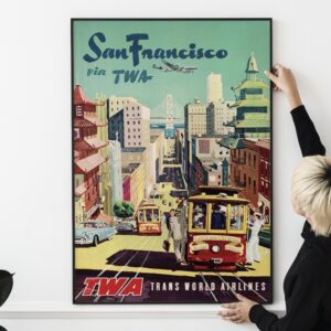 San Francisco Via TWA (Trans World Airlines, 1950