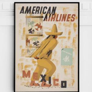 Mexico American Airlines, 1953 Travel Poster