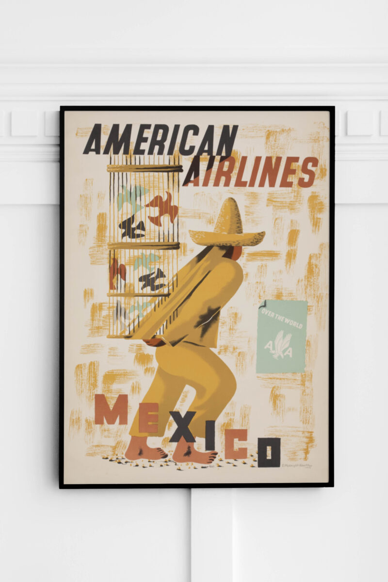 Mexico American Airlines, 1953 Travel Poster