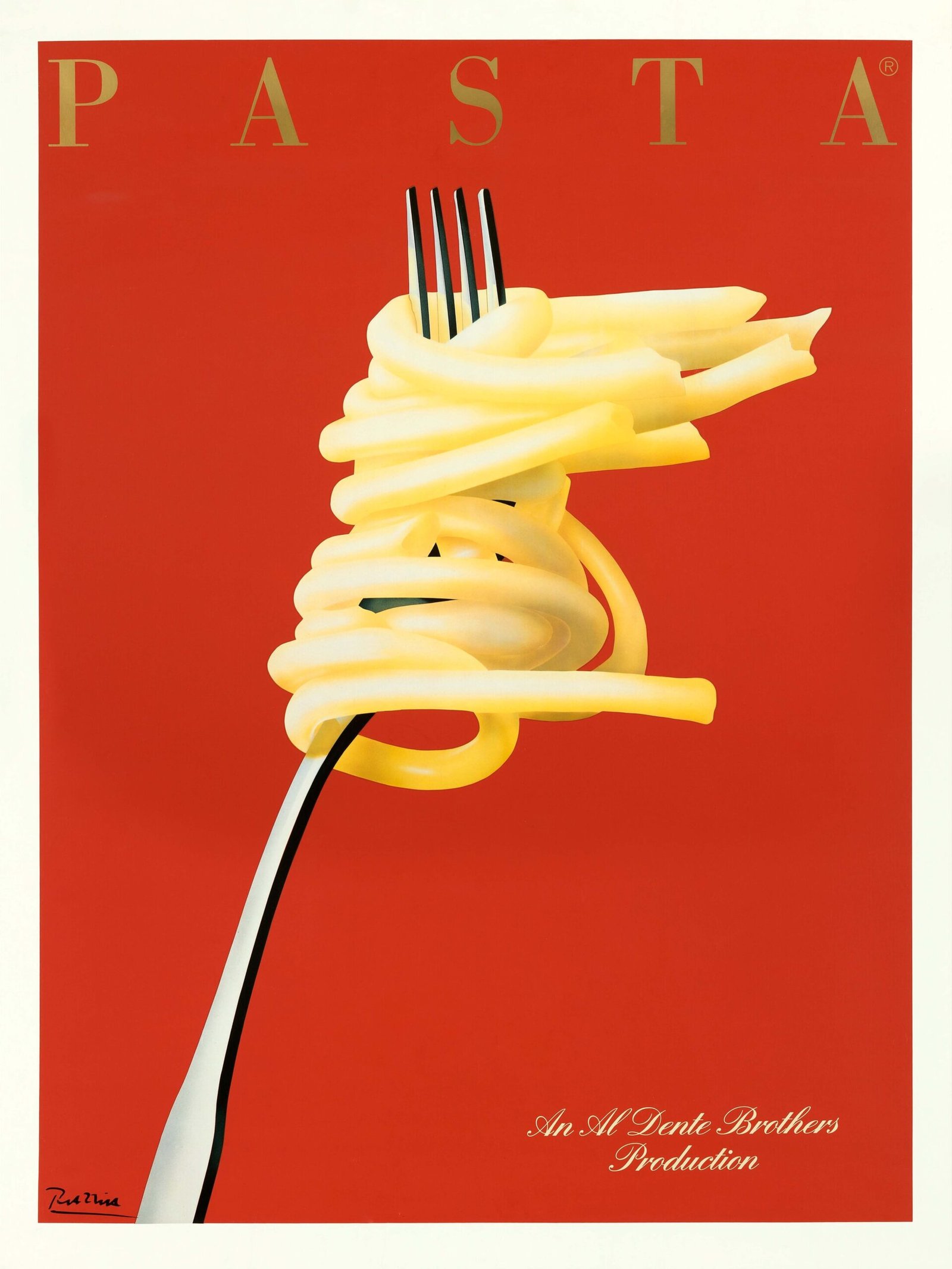 mock Pasta Advertising Poster