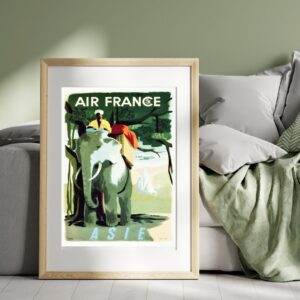 vintage Air France asia travel poster