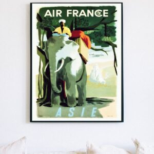 vintage Air France asia travel poster