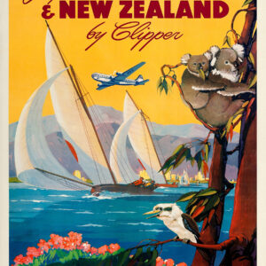 Vintage Australia and New Zealand Travel Poster