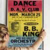 B.B. King 1968 Clarksville, Tennessee Concert Poster.