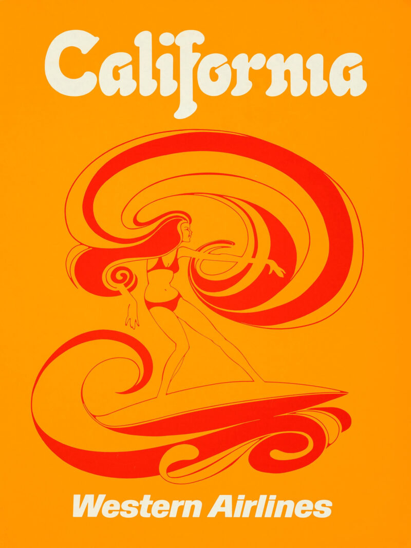 Vintage California Surfing Poster