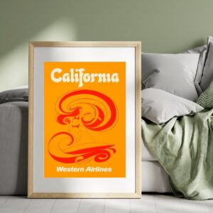 Vintage California Surfing Poster