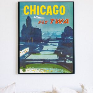 vintage chicago travel poster