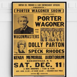 Dolly Parton, Porter Wagoner 1971 North Carolina Concert Poster.