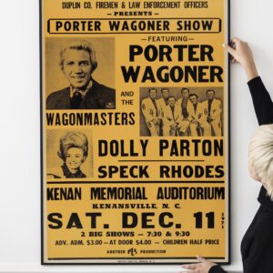 Dolly Parton, Porter Wagoner 1971 North Carolina Concert Poster.