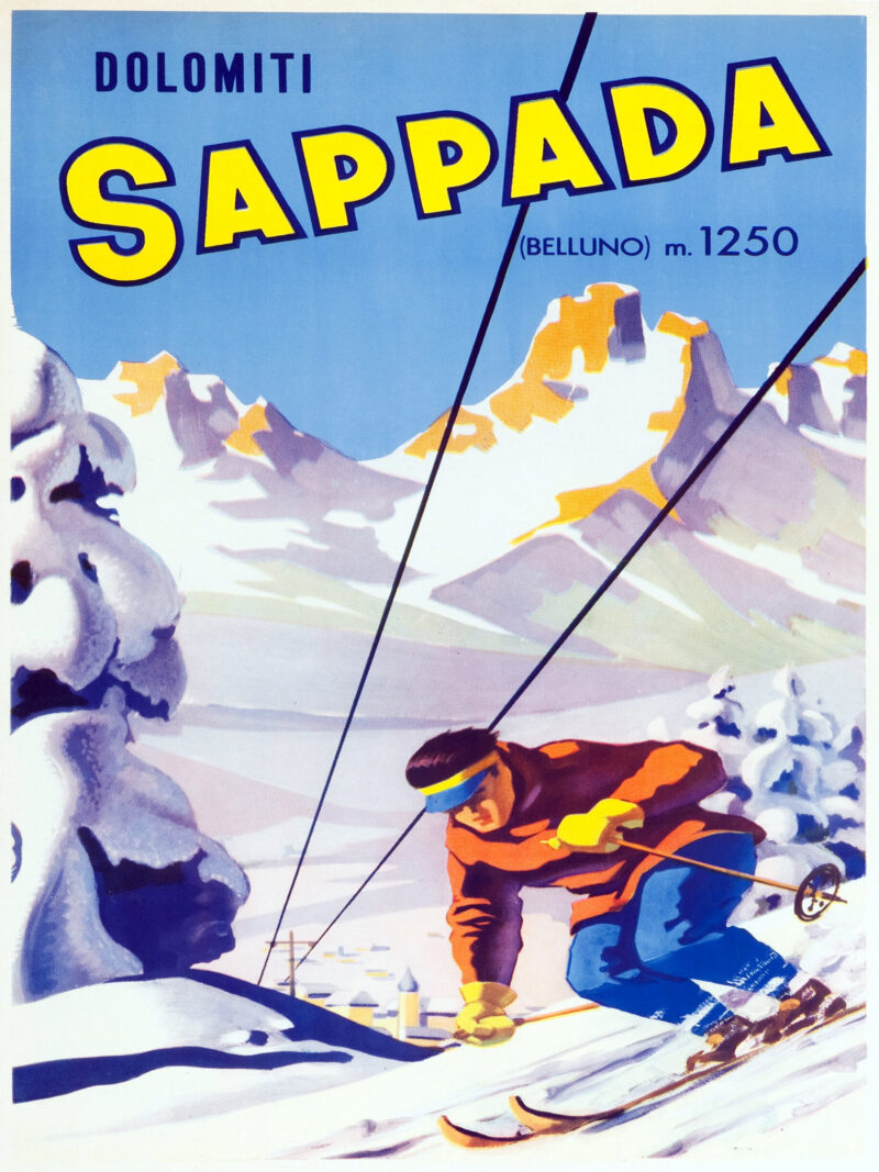 Vintage Italian ski poster