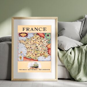 vintage France by rail advertisement poster