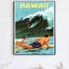 vintage Hawaii travel poster