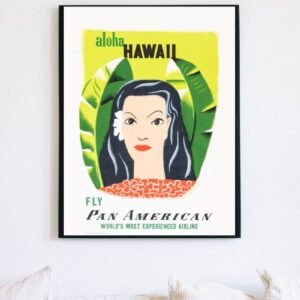 vintage hawaii travel poster