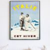 vintage Italian ski travel poster