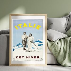 vintage Italian ski travel poster