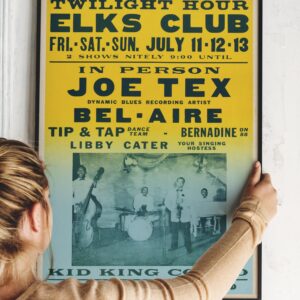 Joe Tex 1958 "Dynamic Blues Recording Artist" Nightclub Concert Poster.